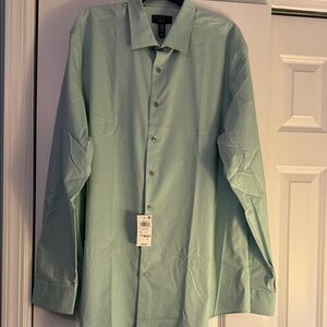 Alfani Mint Green Slim Fit Shirt Size XL 17-17 1/2